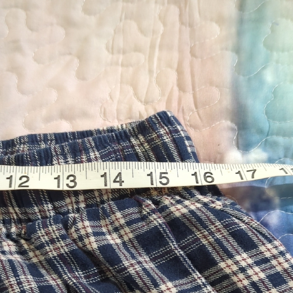 Men’s Blue Plaid Lounge / Casual Pants – Size XL | 100% Cotton - Picture 11 of 16